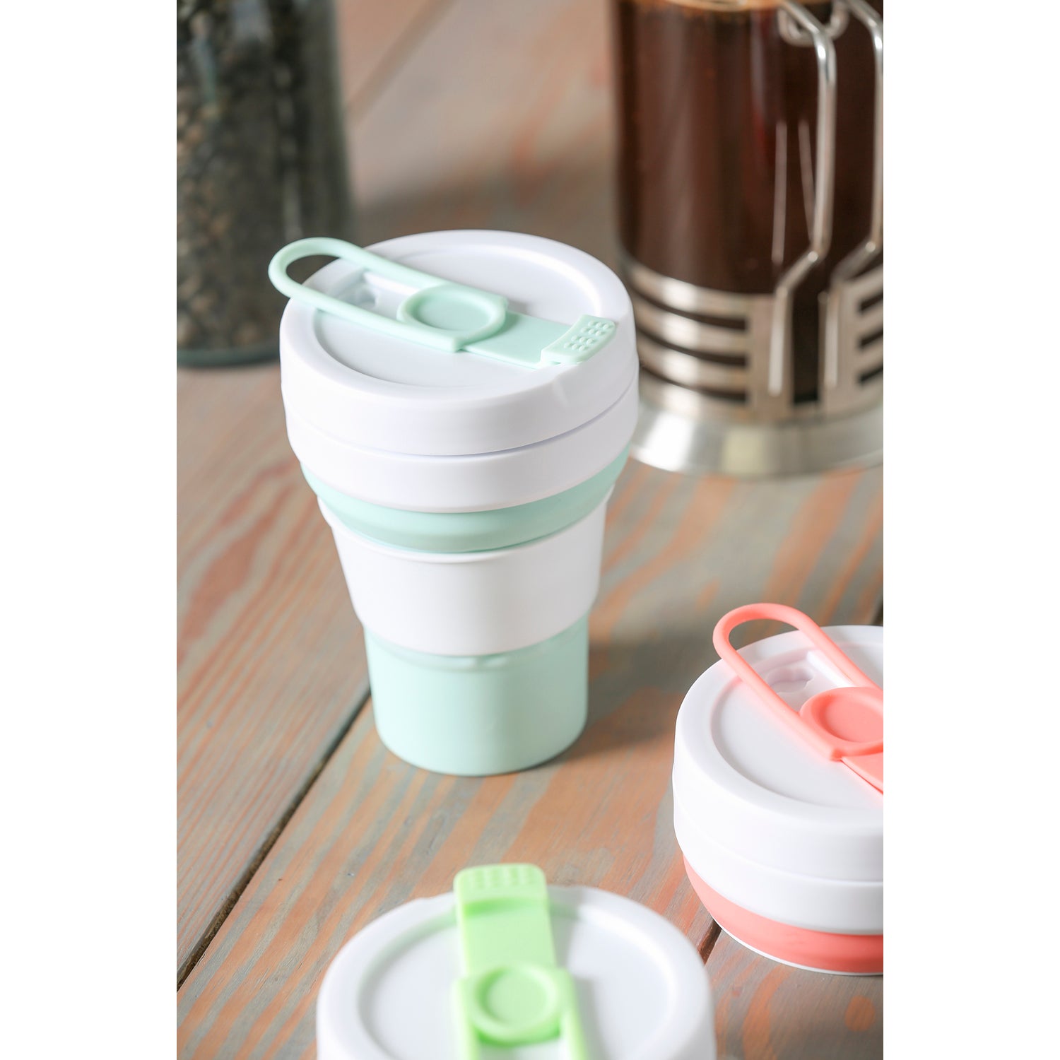 Collapsible 16 OZ Silicone Beverage Cups, 3 Assorted Colors