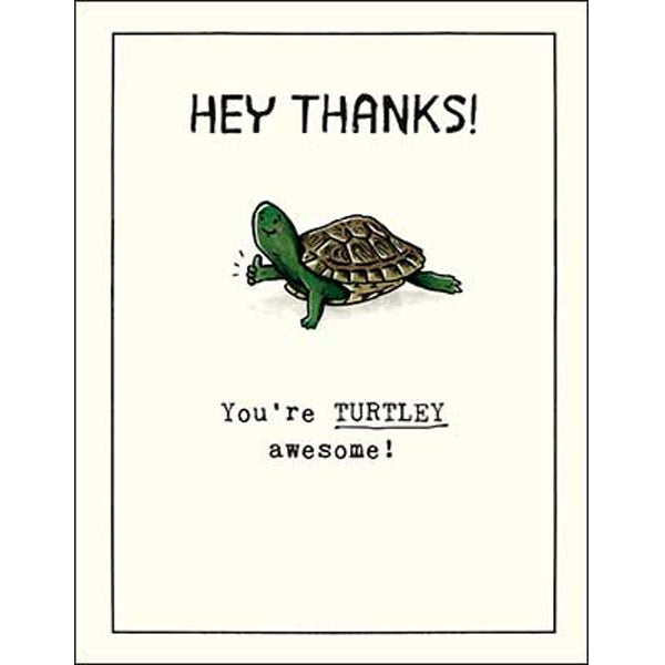 Thank You Card: Hey thanks!, (turtle)