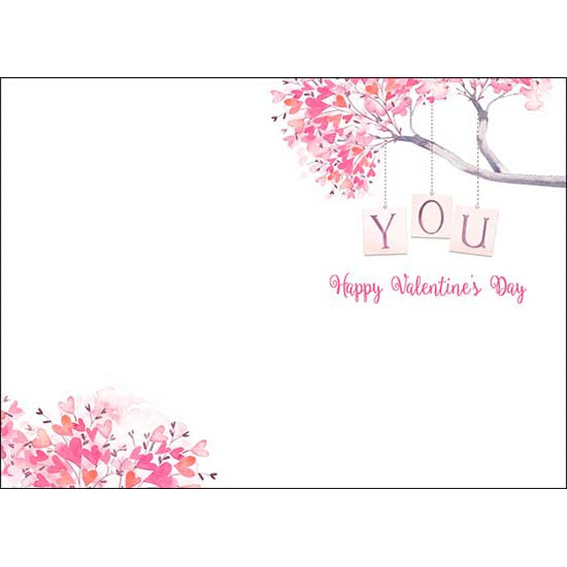 "Love" Valentine's Day Card, image of Banner in Tree