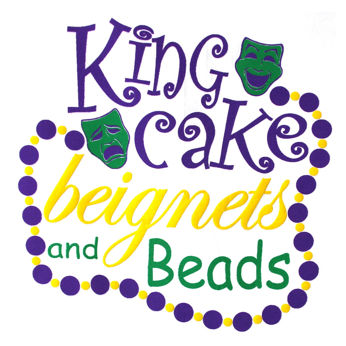 King Cake beignets and Beads T-Shirt Youth