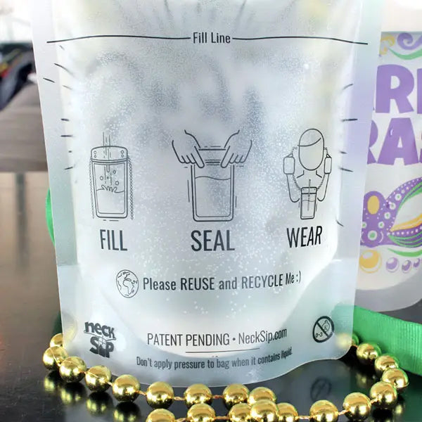 Mardi Gras Wearable Drink Pouch