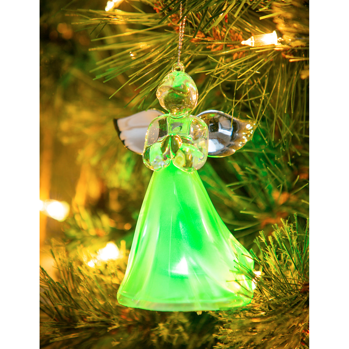 Color Changing Angel Ornaments, 3 styles, LED, 3.2"H