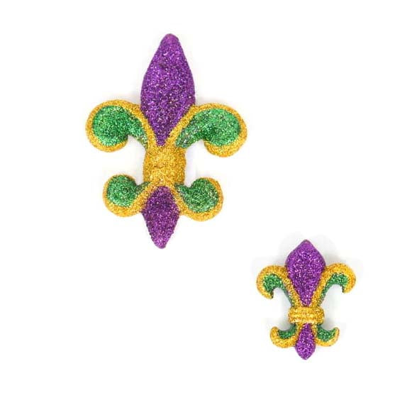 Purple, Green, Gold Fleur De Lis Magnets