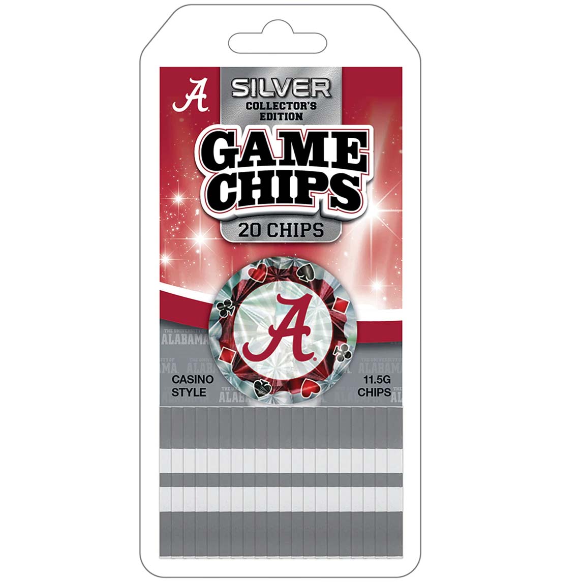 University of Alabama Special Edition Gold Poker Chips, 20 Chips