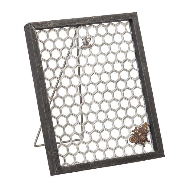 Framed Honey Comb Photo Holder with Bee