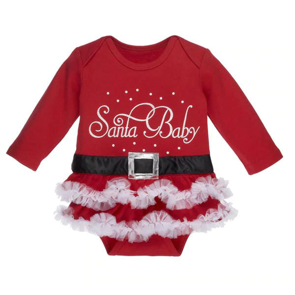 Santa Baby Diaper Shirt Tutu
