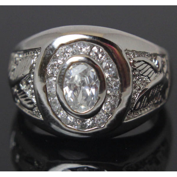 Sterling Silver Diamond CZ Eagle Ring Size 11