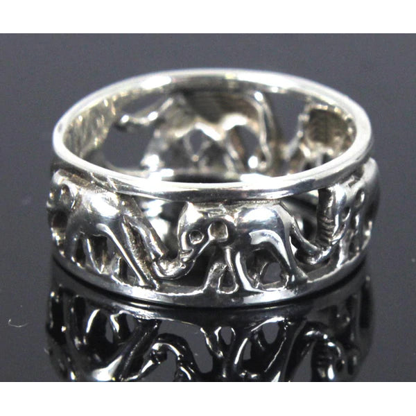 Elephant Ring Sterling Silver Size 6