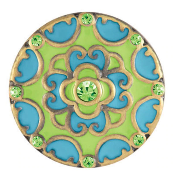 Ginger Snaps Blossom-Brass Green/Turquoise Snap