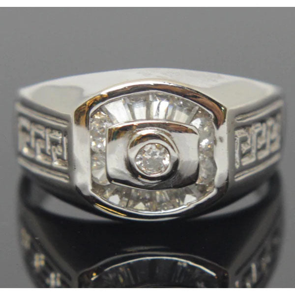 Sterling Silver Diamond CZ Ring Size 13