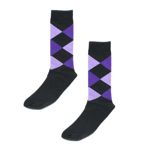 Groom's Survival Kit in event of Cold Feet (Purple Argyle Socks)