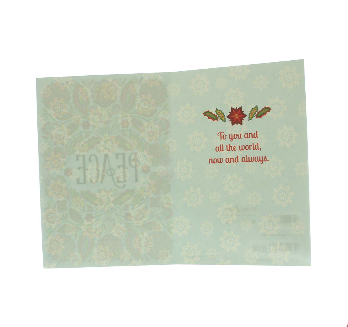 Christmas Card, Peace (with floral design)