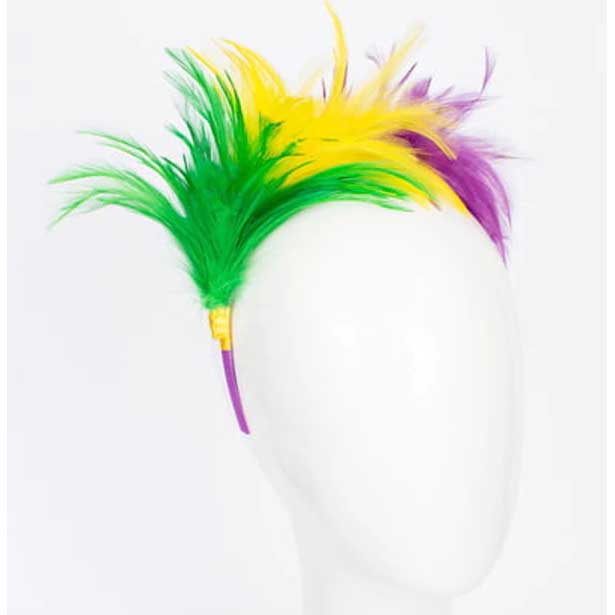 Mardi Gras Feather on Purple Headband