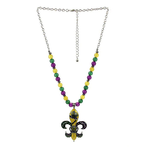 Fleur De Lis Mardi Gras Necklace