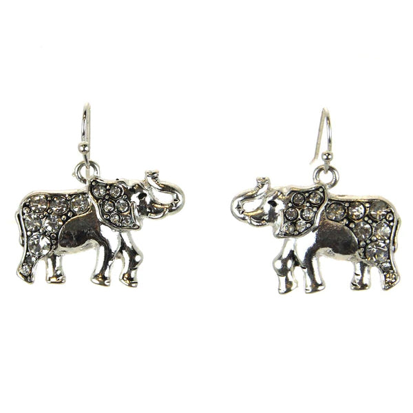 Elephant Earrings Rhinestones