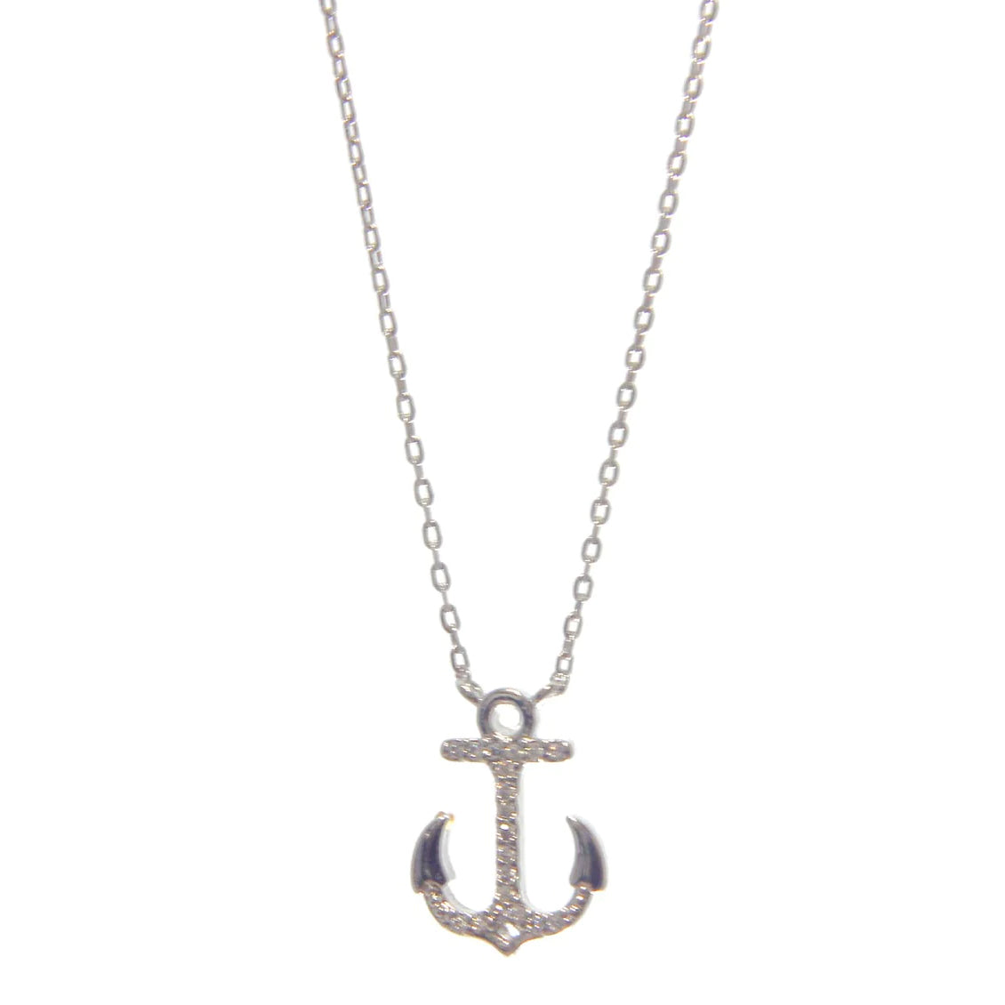 Secret Box™  White Gold Dipped Anchor Necklace