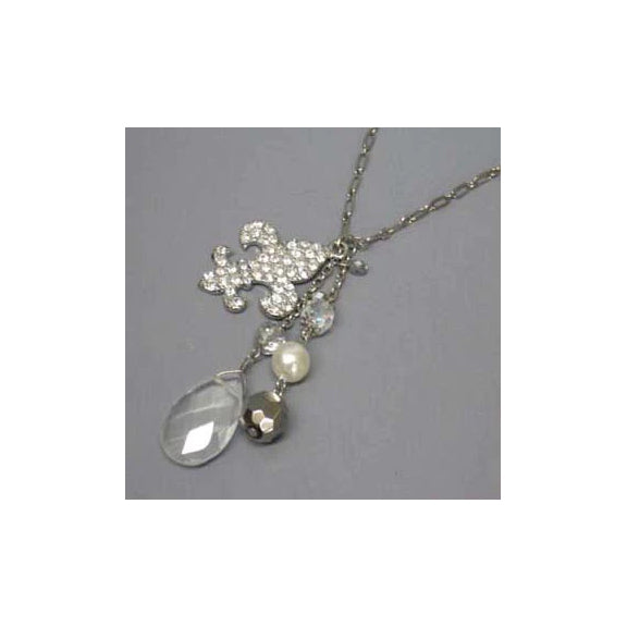Fleur De Lis with Beads Necklace
