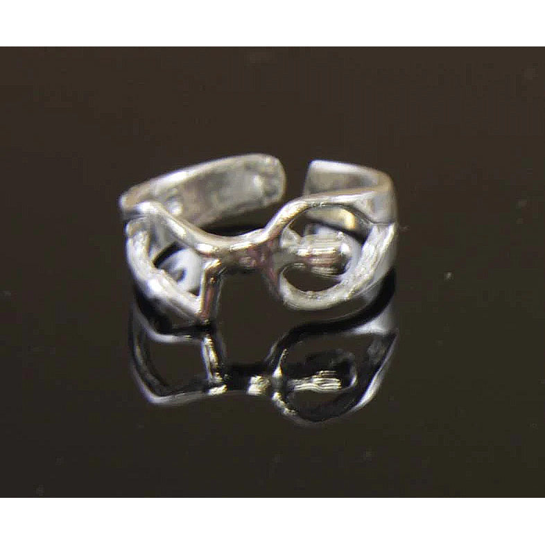 Sterling Silver Sideways Person Toe Ring