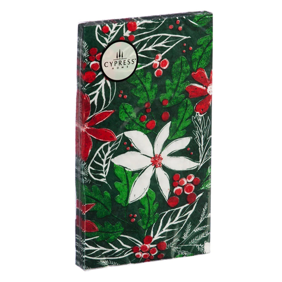 Paper Guest Towels Green Holly Pattern