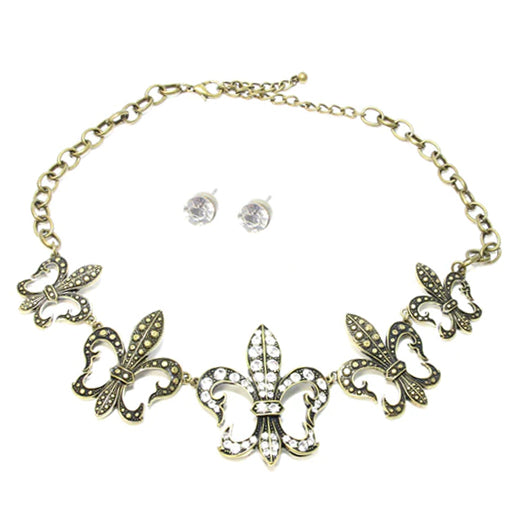 Fleur De Lis Necklace & Earrings