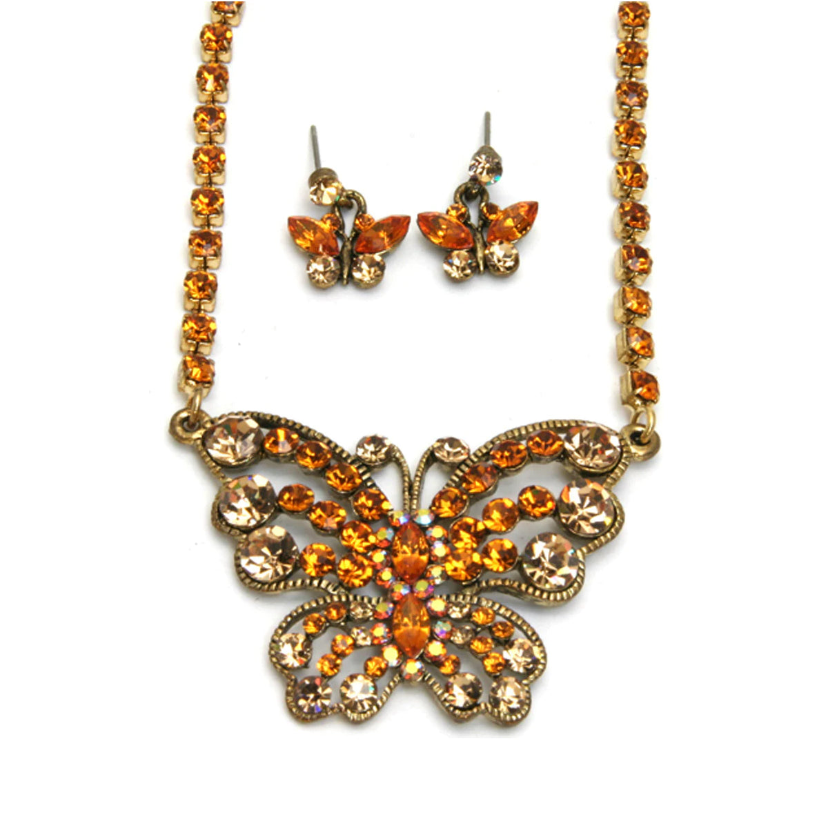 Butterfly Necklace Set, Topaz
